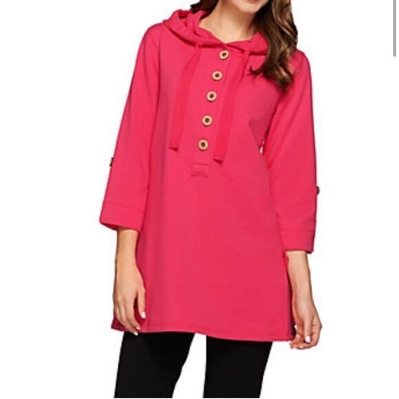 Susan Graver brushed French terry hooded top sweatshirt XL - Picture 10 of 10